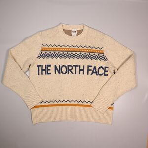 The North Face Wool Blend Spell Out Nordic Sweater Mens Large